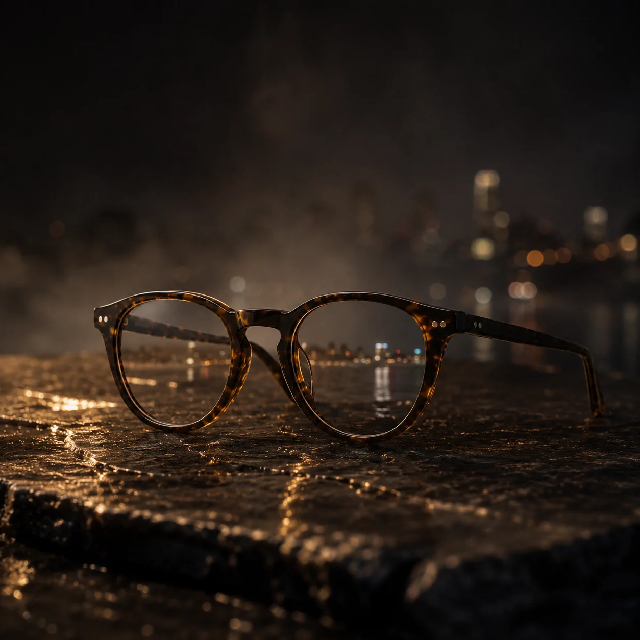 Acetat-Brille — cinematisch inszeniert bei Nacht
