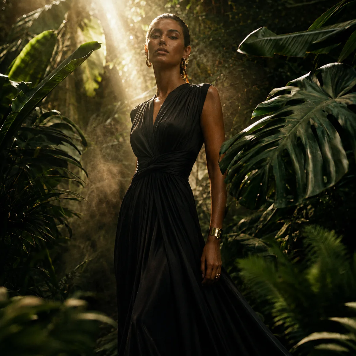 Fashion-Editorial — Model im Dschungel-Setting